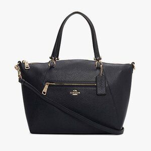 Coach Black Pebble Leather Prairie Satchel